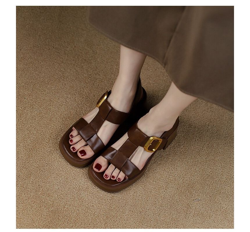 Heel Chunky Slingback Sandals