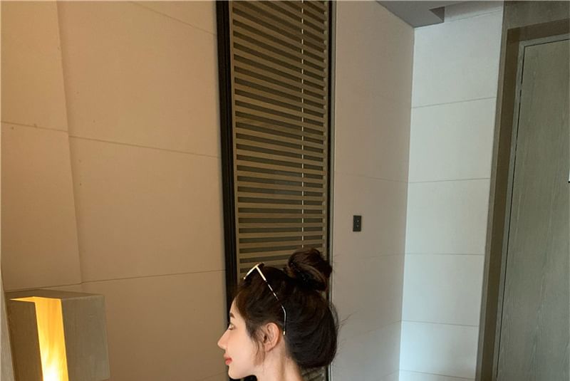 Midi Dress Slim-Fit Sleeveless Two-Tone