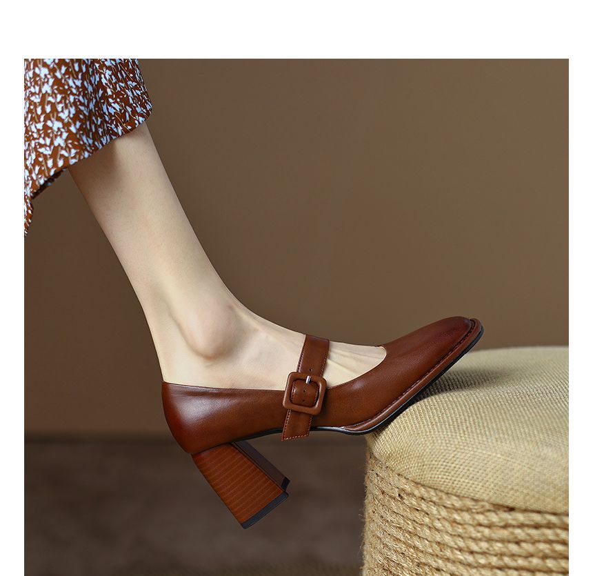 Heel Pumps Chunky Jane Plain Mary