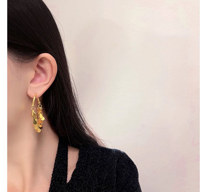 Droplet Earring Fringed Alloy