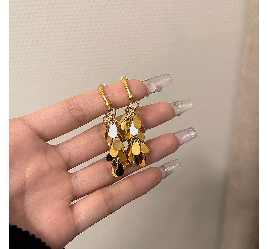 Droplet Earring Fringed Alloy