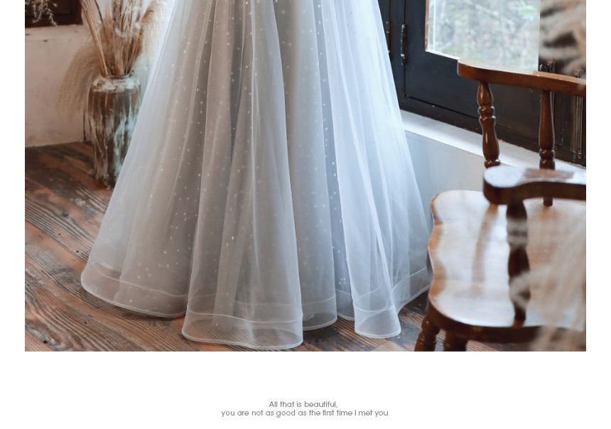 Gown Mesh / Midi Evening Sequin Cap-Sleeve Dress A-Line Panel