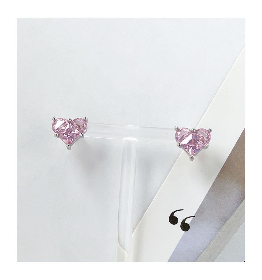 Earring Stud / Rhinestone Heart Clip-On