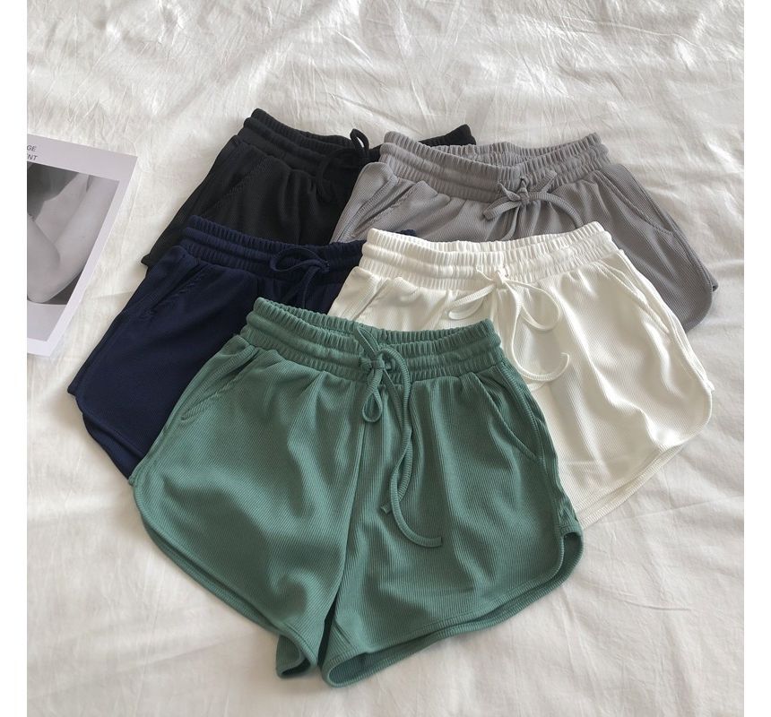 Drawstring Shorts Waist Plain Sweat