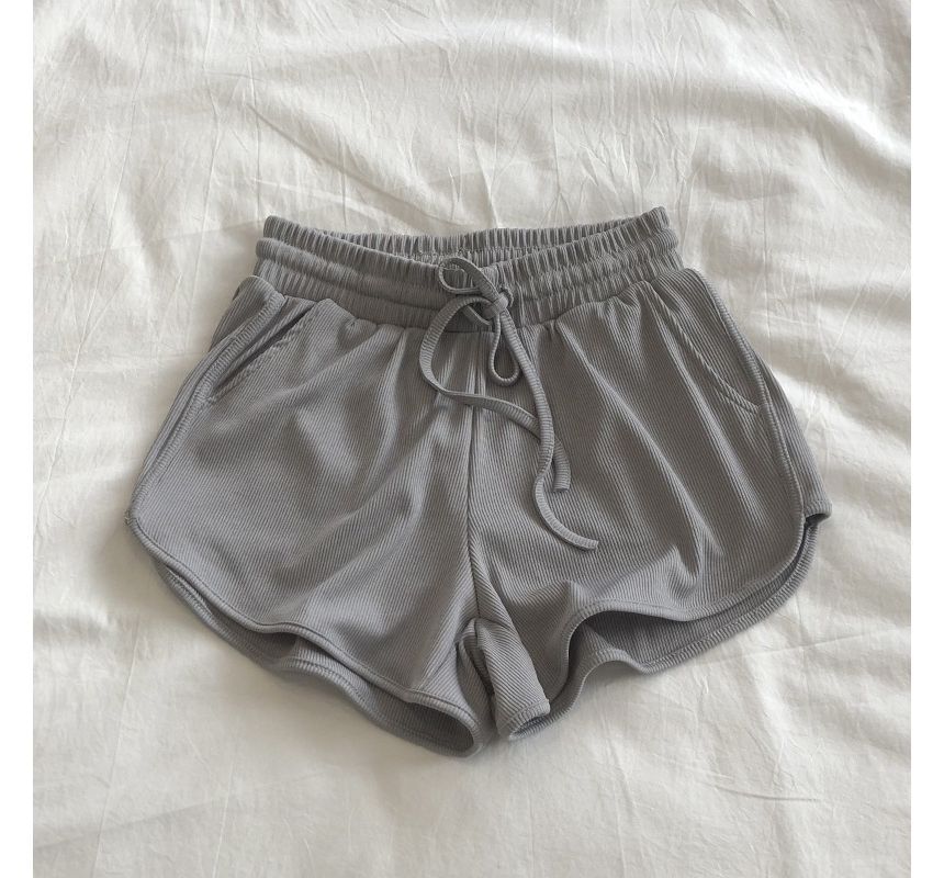Drawstring Shorts Waist Plain Sweat
