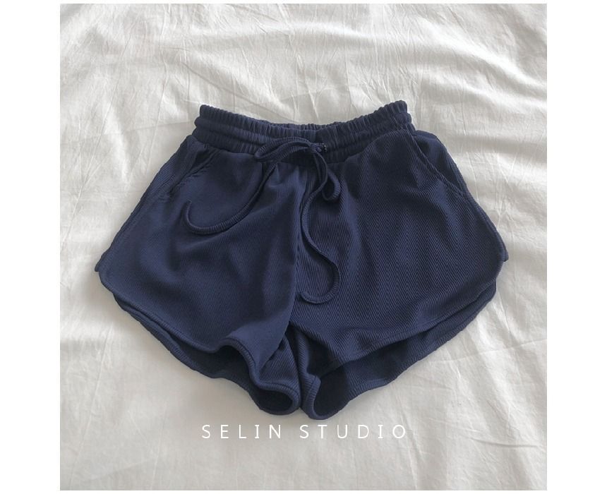 Drawstring Shorts Waist Plain Sweat