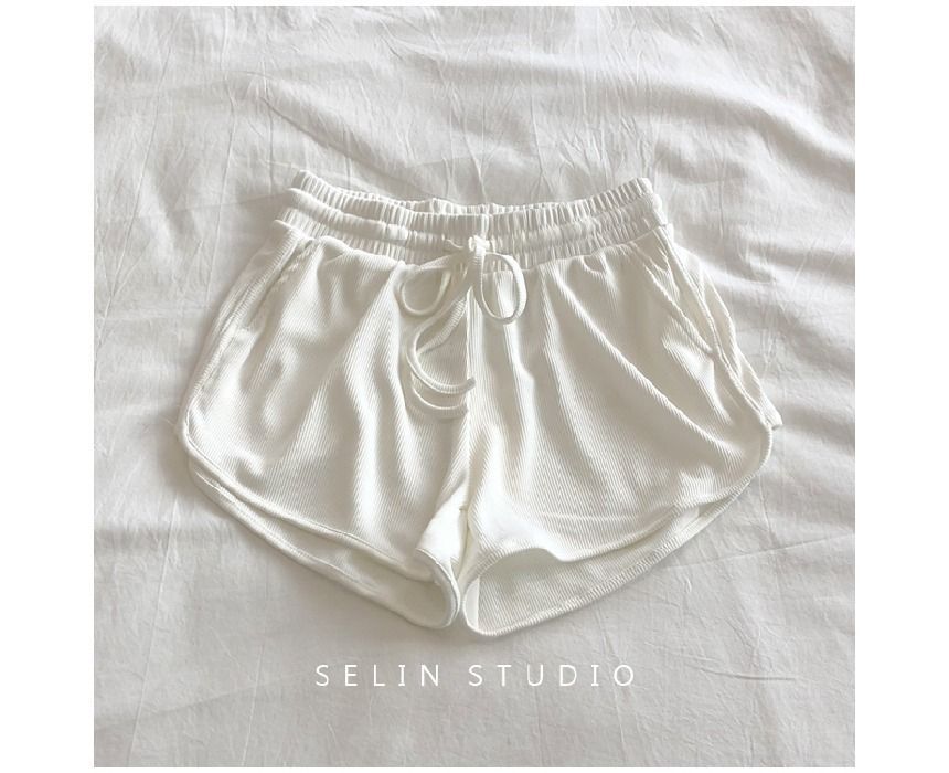 Drawstring Shorts Waist Plain Sweat