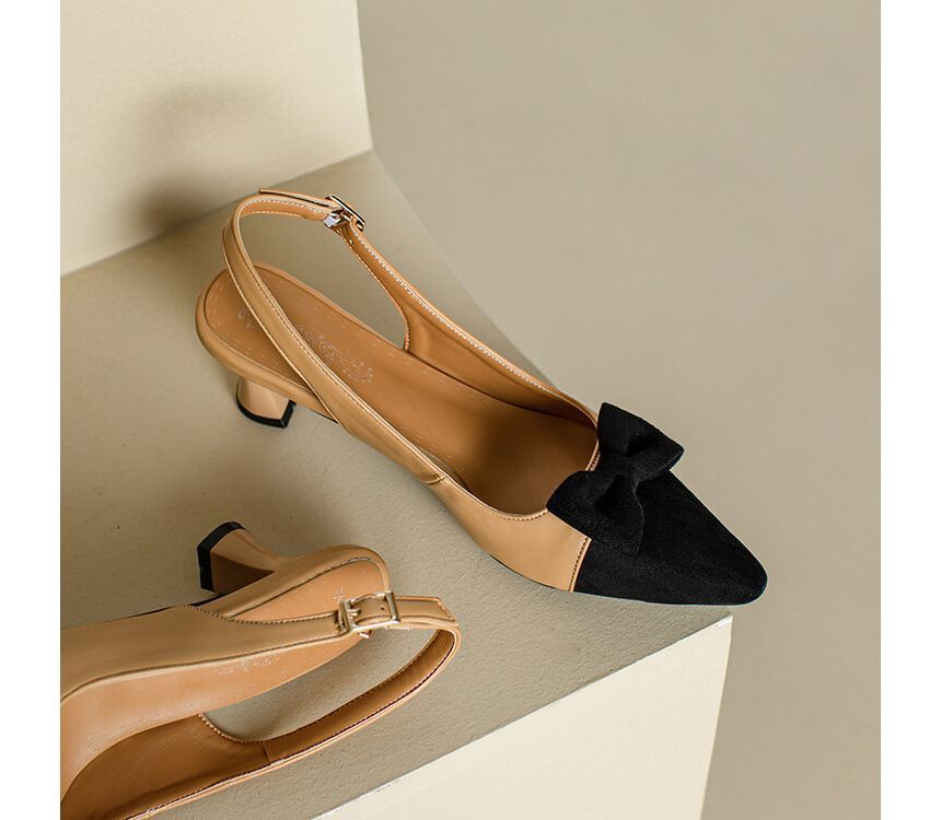 Toe Sandals Heel Pointed Cap Kitten Slingback