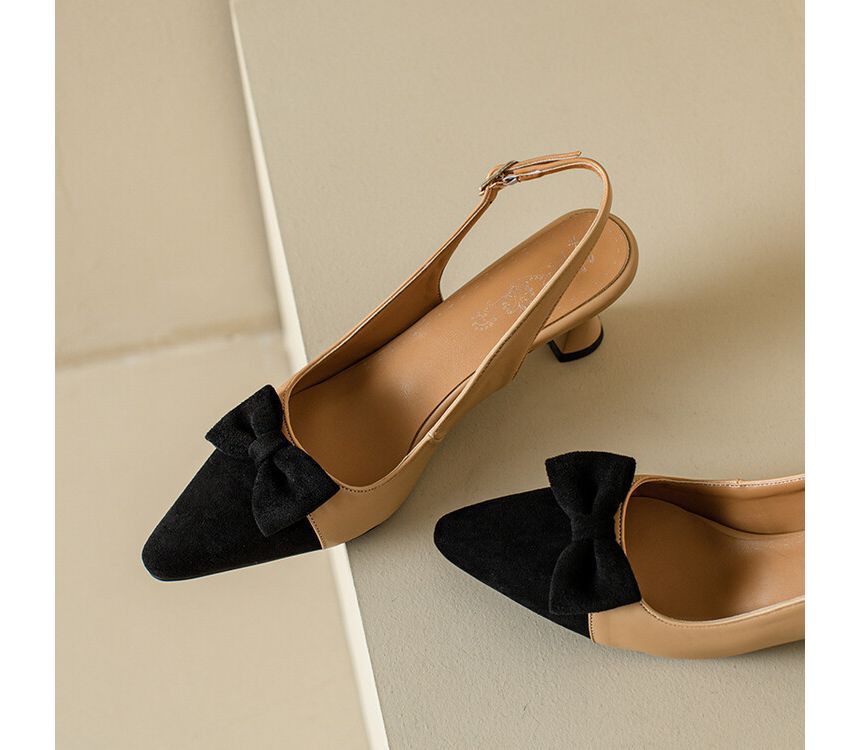 Toe Sandals Heel Pointed Cap Kitten Slingback
