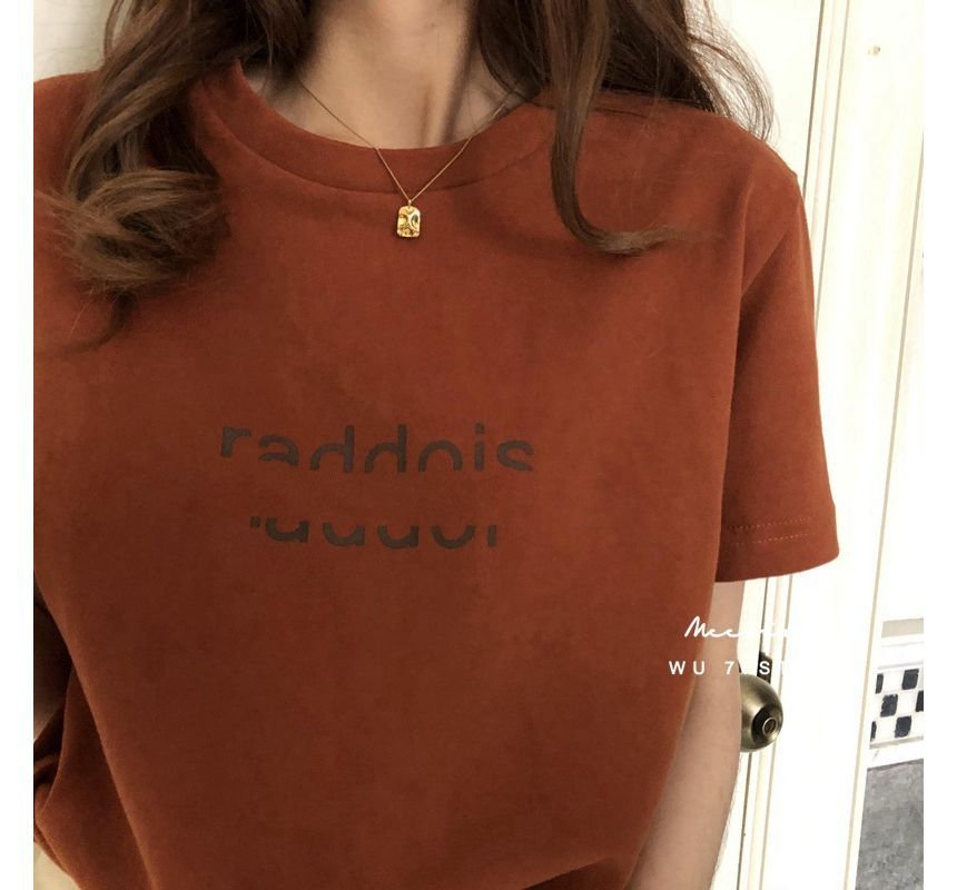 Crew Neck Short-Sleeve T-Shirt Lettering