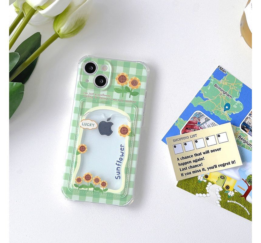 Phone Print Case Card Holder Sunflower