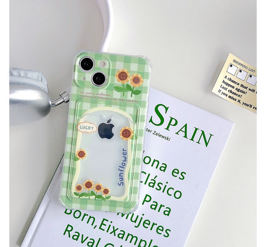 Phone Print Case Card Holder Sunflower