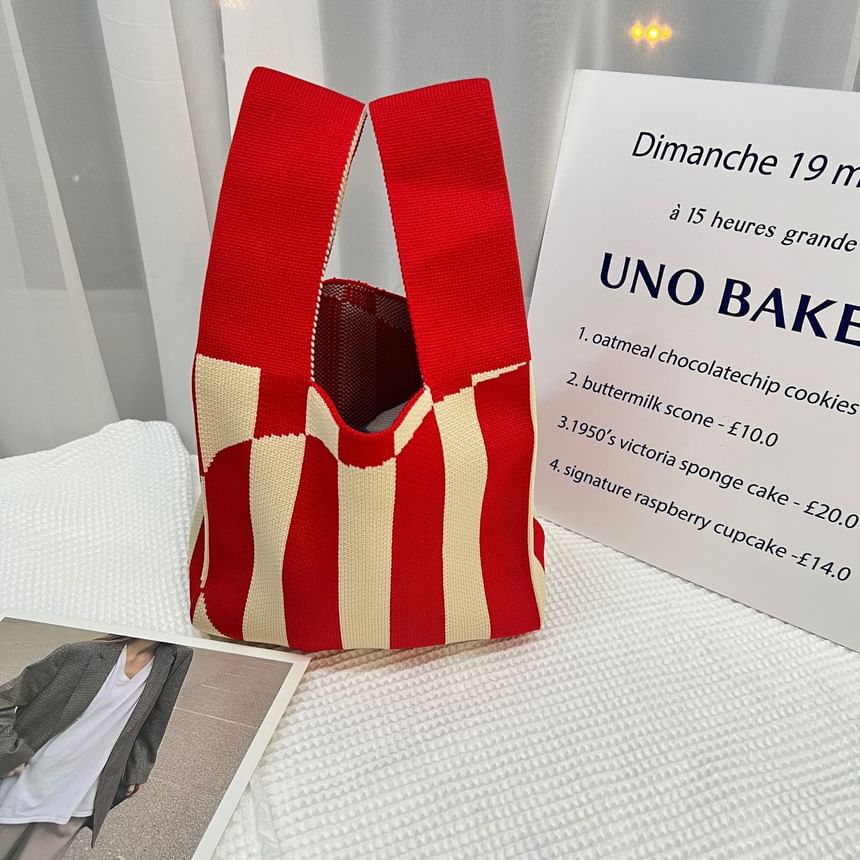 Patterned Knit Bag Tote