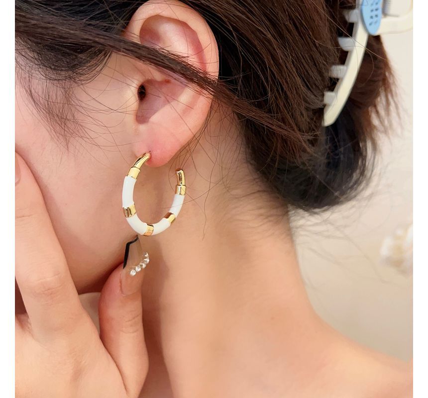 Block Color Hoop Earring
