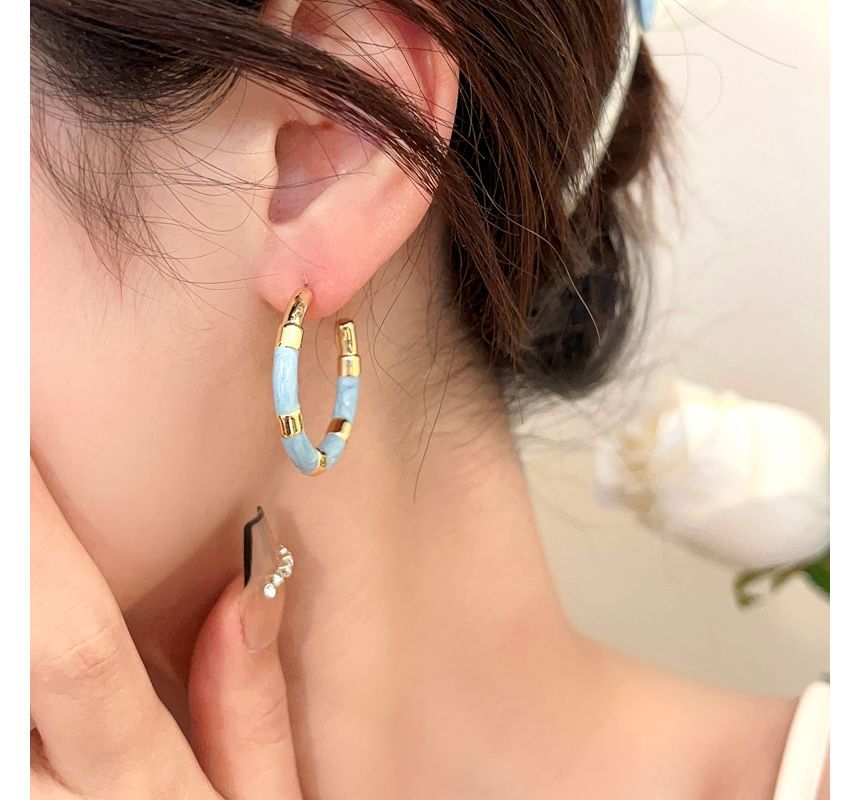 Block Color Hoop Earring