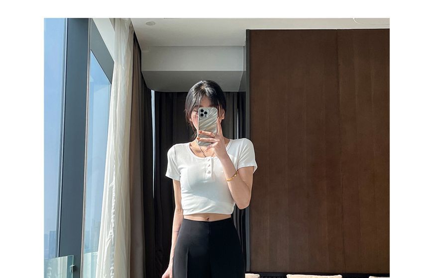 Designs) Pants High Flared (Various Rise Plain