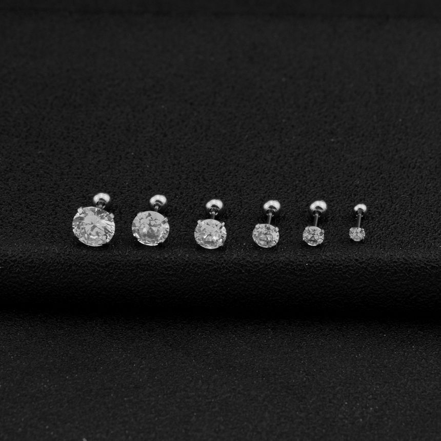 Rhinestone Stainless Steel Stud Earring (various designs)
