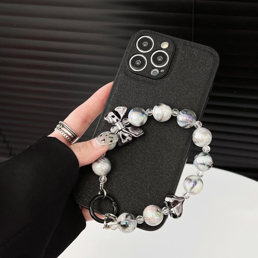 Pearl Faux Phone Chain Bow Case