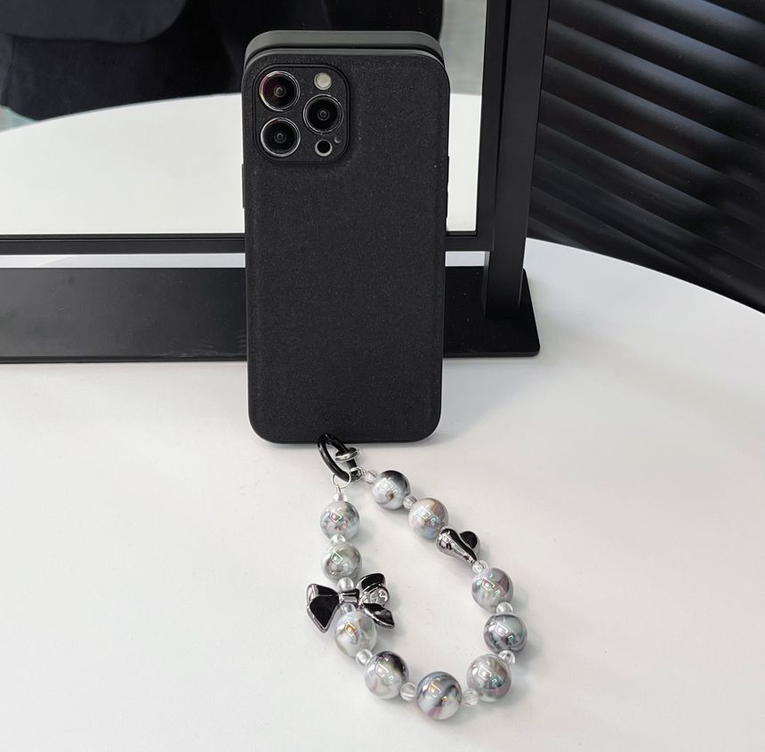 Pearl Faux Phone Chain Bow Case