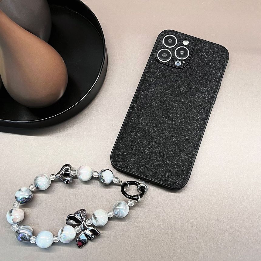 Pearl Faux Phone Chain Bow Case