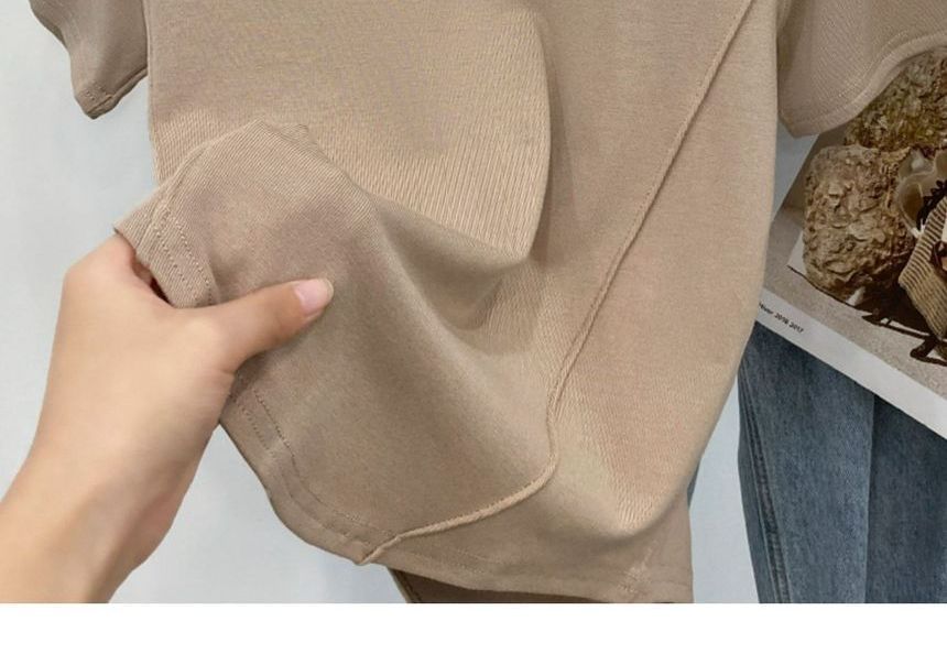 T-Shirt Round Neck Plain Short-Sleeve