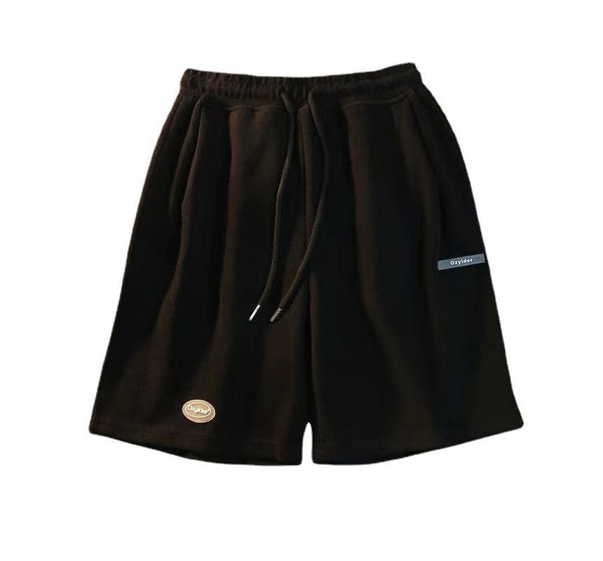 Plain Shorts Sweat Drawstring Waist