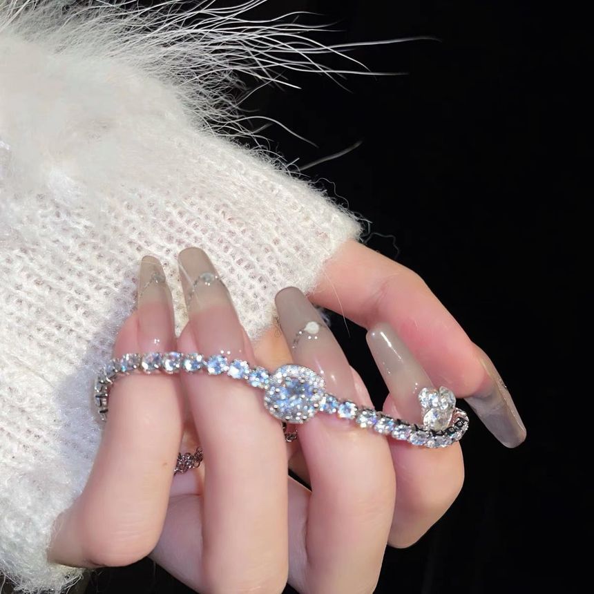 Bracelet Floral Rhinestone Alloy