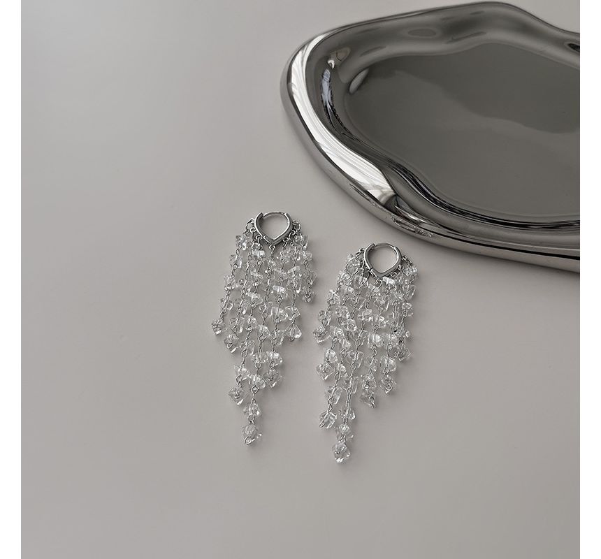 Earring Crystal Fringed Faux Alloy