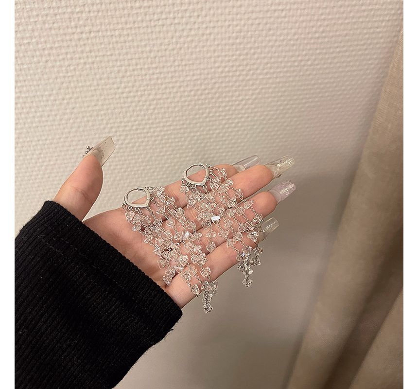 Earring Crystal Fringed Faux Alloy