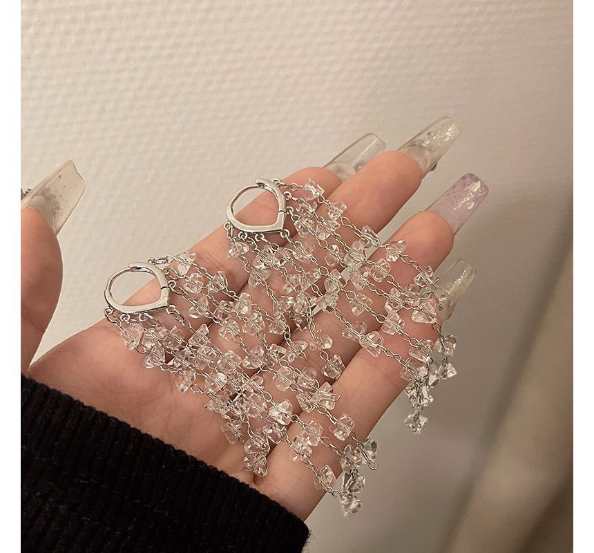 Earring Crystal Fringed Faux Alloy