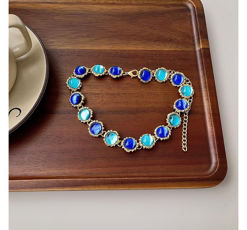 Alloy Gemstone Choker Faux