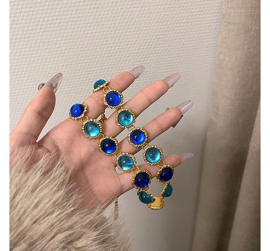 Alloy Gemstone Choker Faux