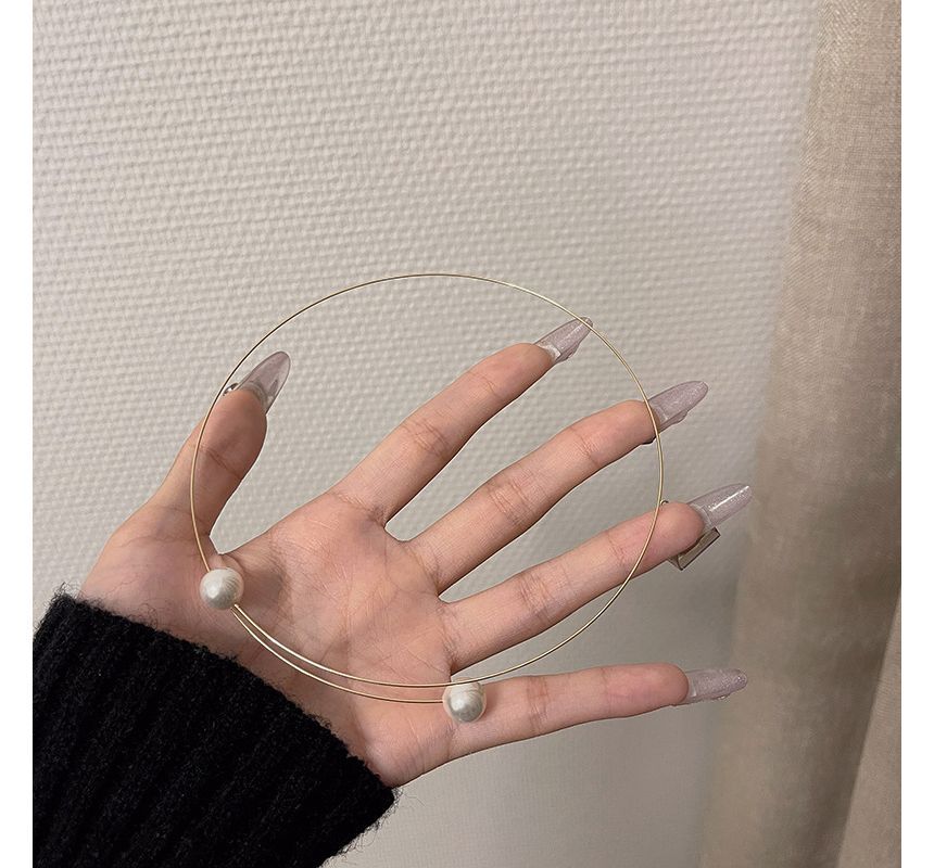 Faux Pearl Choker Open Alloy
