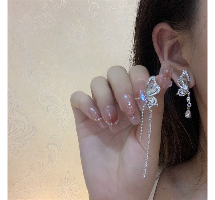 Dangle Butterfly Asymmetrical Alloy Earring