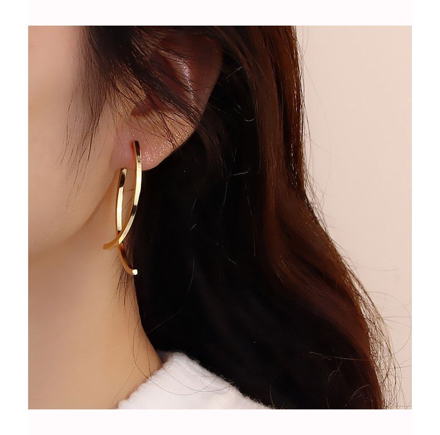 Fringed Alloy Earring Curve