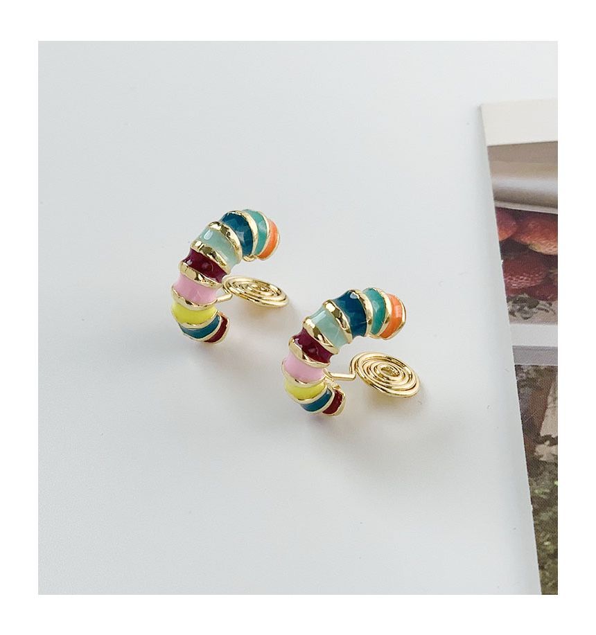 Alloy (various / Open designs) Hoop Glaze Earring