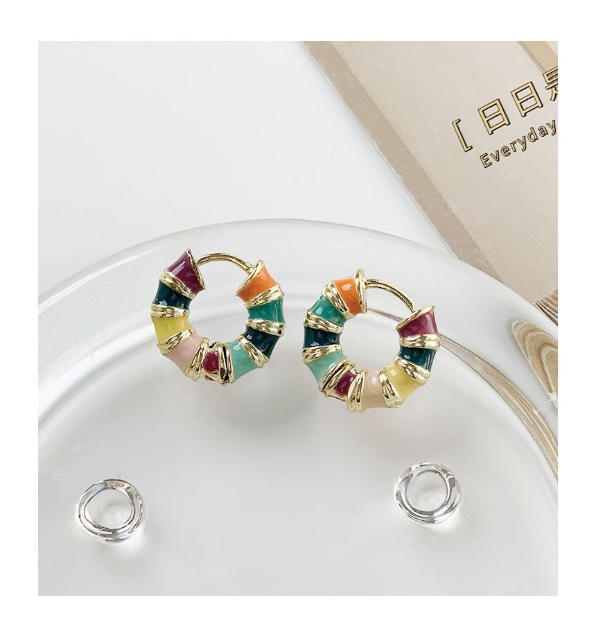 Alloy (various / Open designs) Hoop Glaze Earring