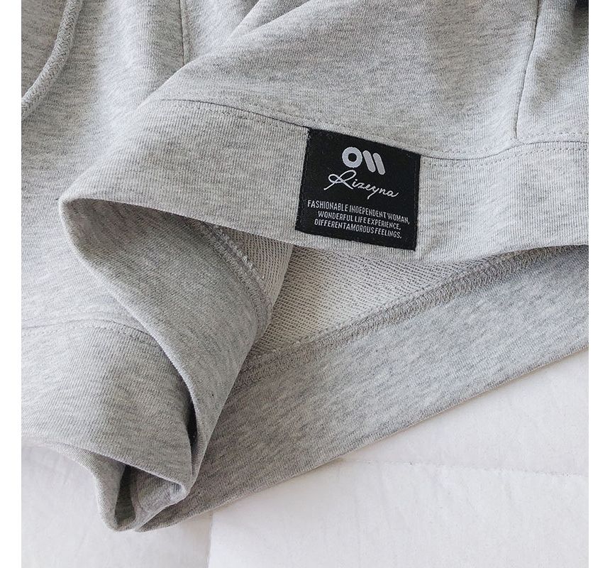 Shorts High Applique Label Plain Waist