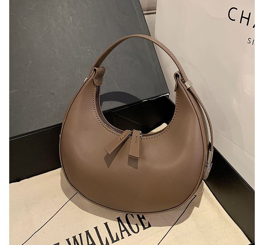 Zip Bag Faux Shoulder Leather