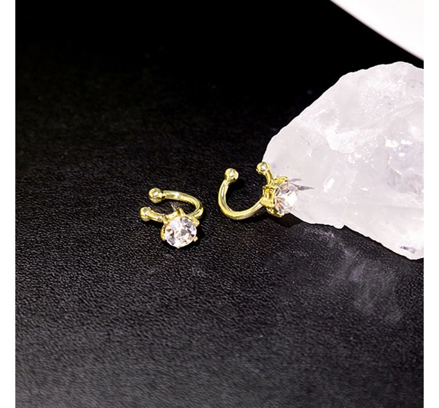 Rhinestone Geometric Alloy Earring