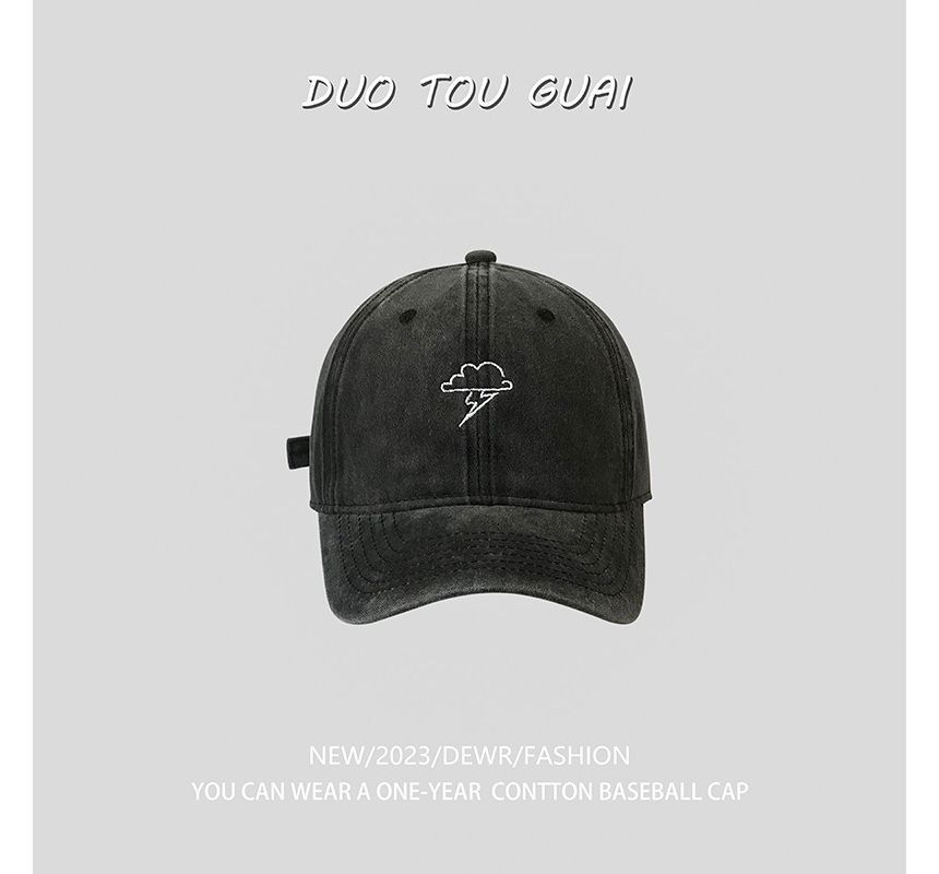 Cloud Lightning Cap Baseball Embroidered