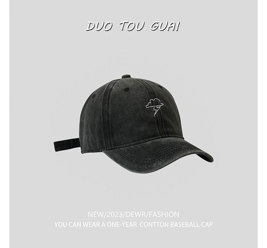 Cloud Lightning Cap Baseball Embroidered