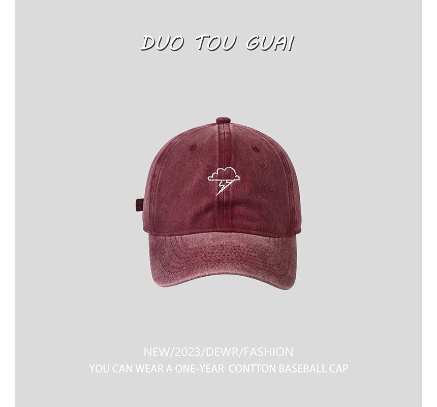 Cloud Lightning Cap Baseball Embroidered