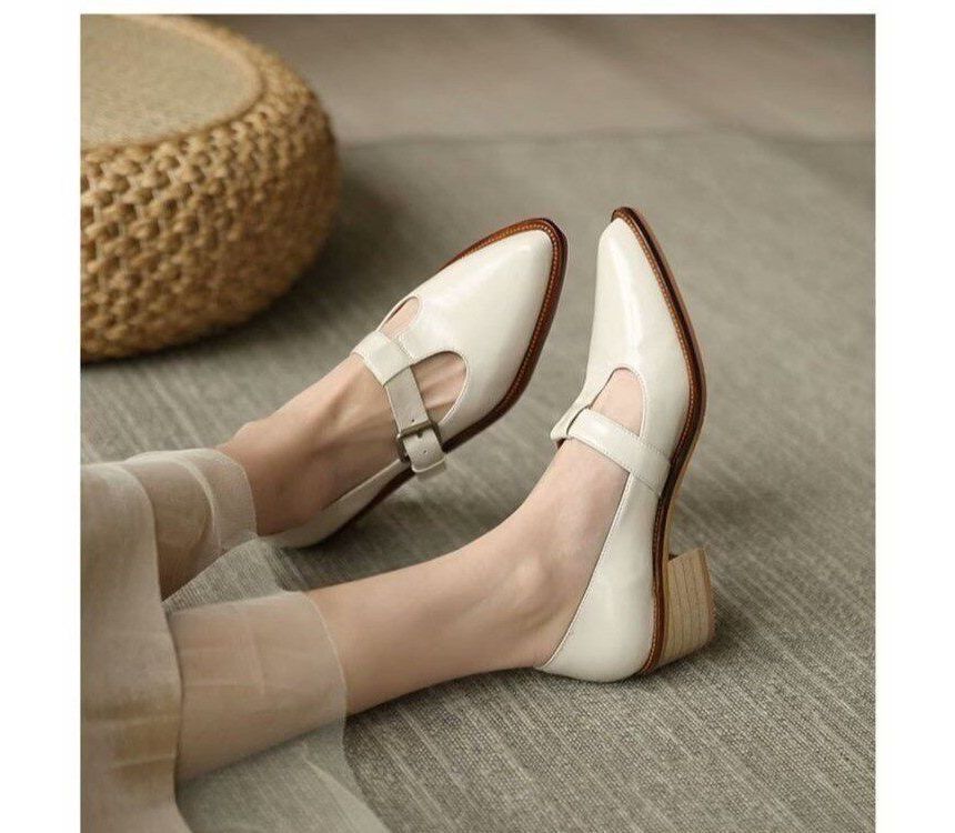 Loafers Heel Pointed Chunky