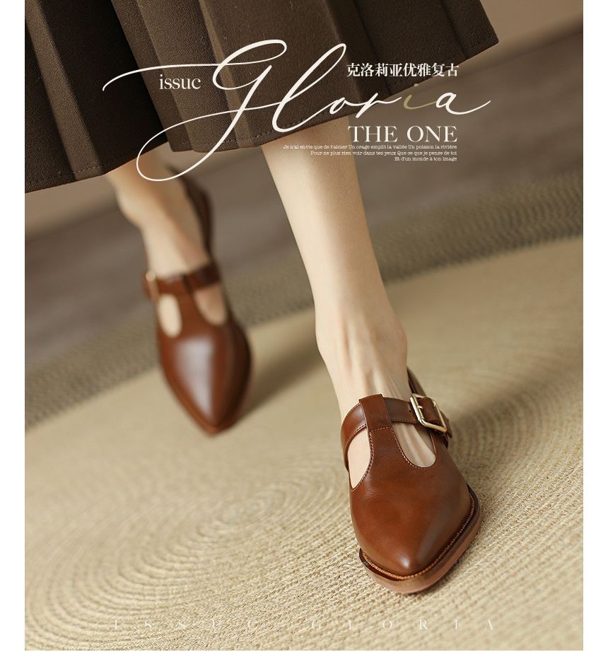 Loafers Heel Pointed Chunky