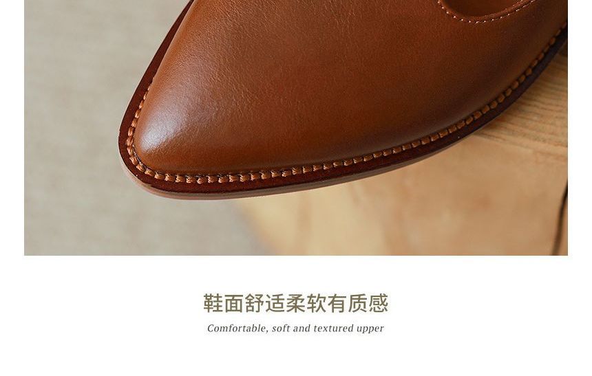 Loafers Heel Pointed Chunky