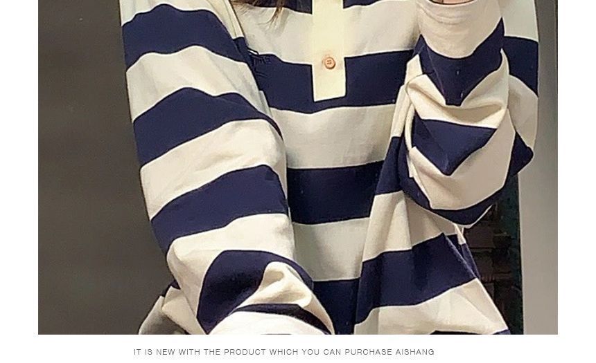 Striped Long-Sleeve Shirt Polo