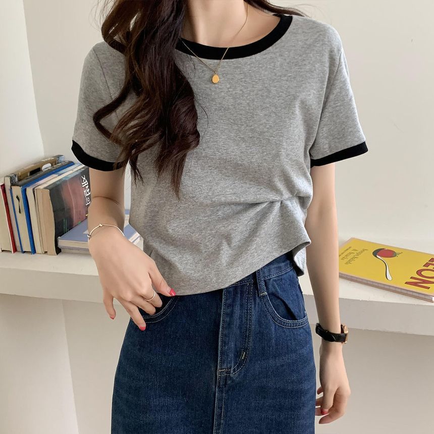 Ringer Short-Sleeve T-Shirt Neck Round