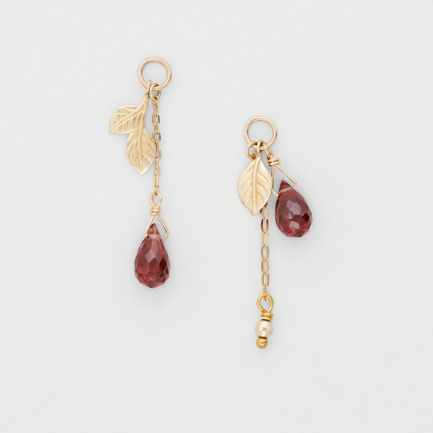 Leaf Agate designs) Earring Alloy Asymmetrical Drop (various