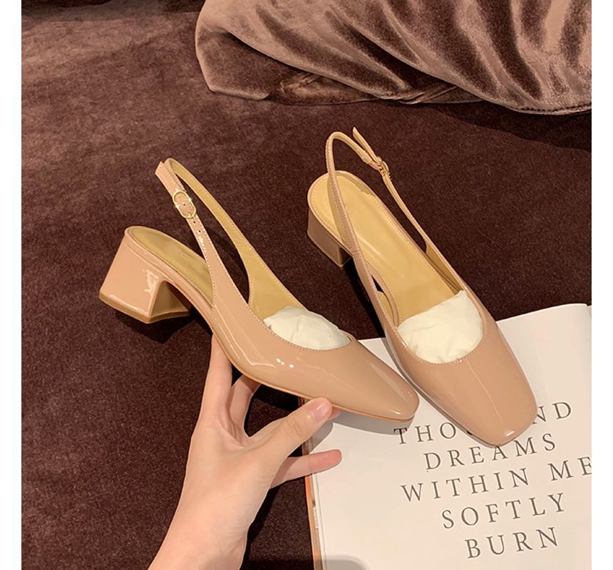 Slingback Heel Sandals Block